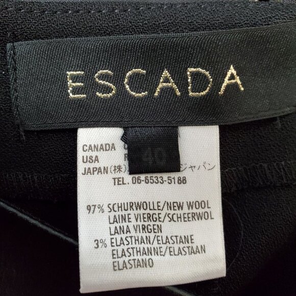 Escada Loose Leg Black Wool Trousers. Size 40 - Picture 4 of 8